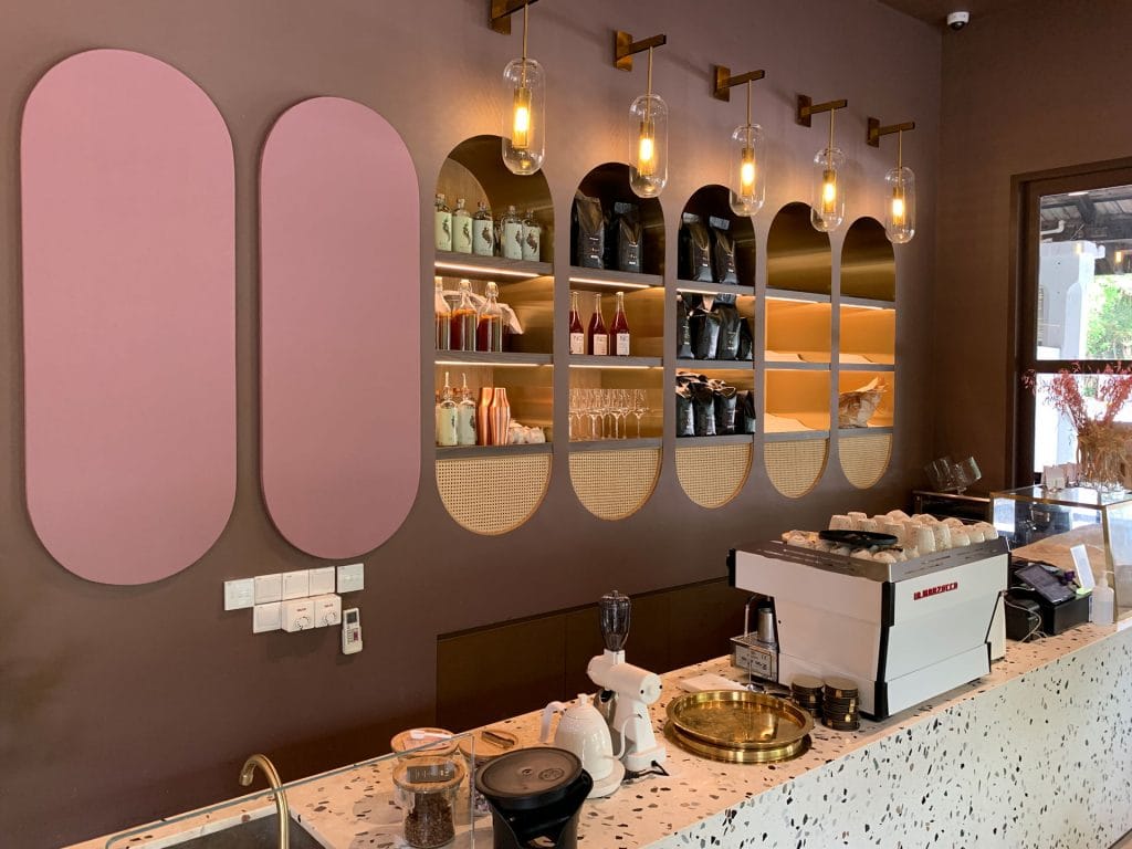 Fabric Round Acoustic Panel Hathaway Restaurant Singapore for Echo Reduction